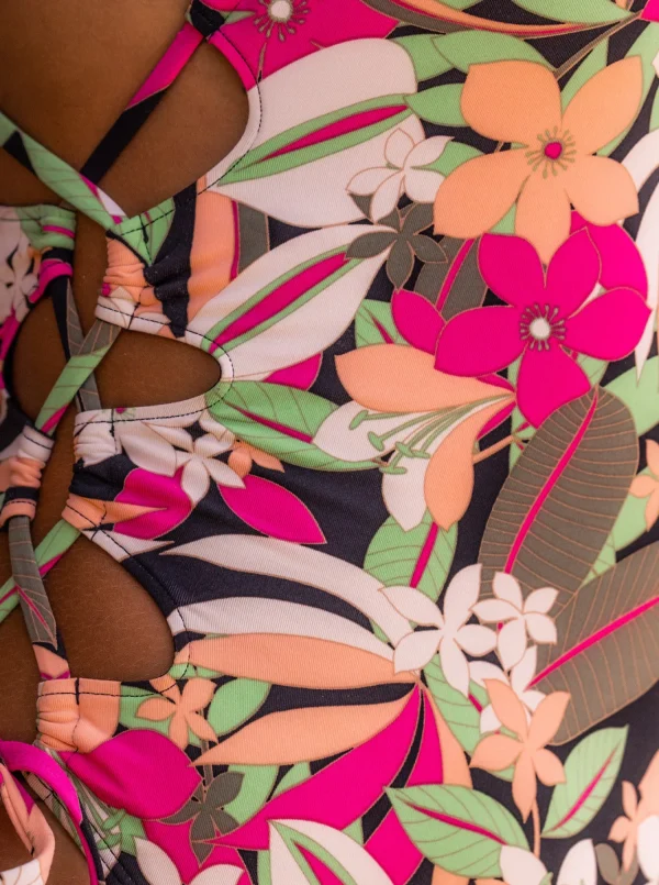 Roxy Printed Beach Classics Lace Up One-Piece Swimsuit | One Pieces