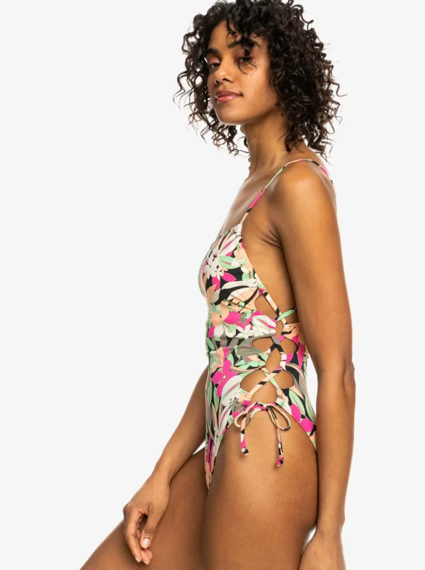 Roxy Printed Beach Classics Lace Up One-Piece Swimsuit | One Pieces