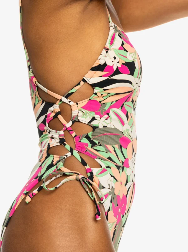 Roxy Printed Beach Classics Lace Up One-Piece Swimsuit | One Pieces
